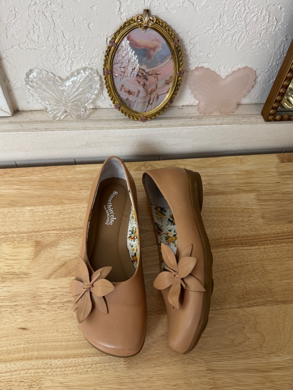Skechers Somethin’ Else Floral Ballet Flats Size 7.5 Y2K Fairycore Flower Accent